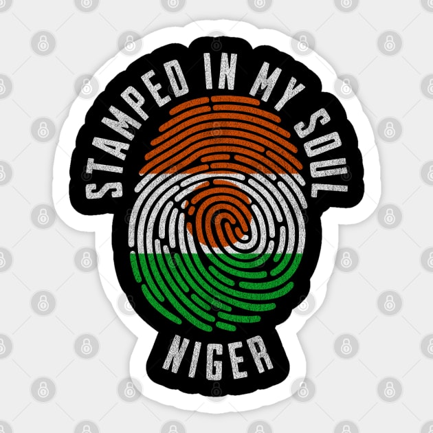 Stamped in My Soul Niger Flag Design Nigerien Pride Sticker by Yesteeyear